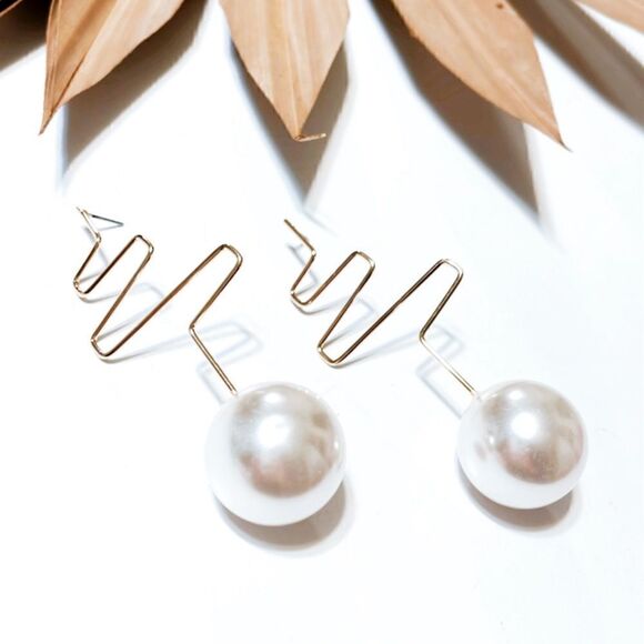 Pearl drop earrings S280 - Picture 2 of 4